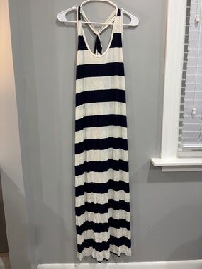 Maternity Gap Blue and white striped racerback maxi dress small